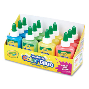 Washable Assorted Color Glue, 3 Oz, 12-pack