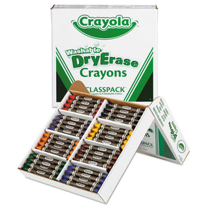 Washable Dry Erase Crayons, Classpack, Assorted Colors, 96-set