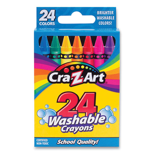 Washable Crayons, Assorted, 24-pack