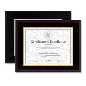 ESDAX1511TB - Hardwood Document-certificate Frame W-mat, 11 X 14, 8 1-2 X 11, Black