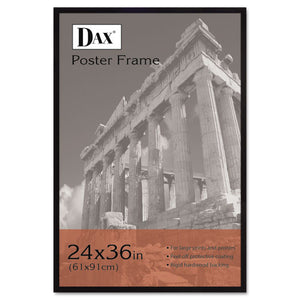 ESDAX286036X - Flat Face Wood Poster Frame, Clear Plastic Window, 24 X 36, Black Border