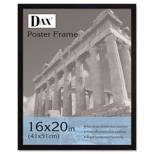 ESDAX2860V2X - Flat Face Wood Poster Frame, Clear Plastic Window, 16 X 20, Black Border
