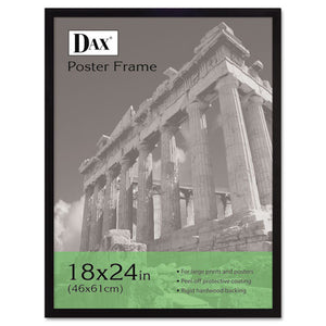 ESDAX2860W2X - Flat Face Wood Poster Frame, Clear Plastic Window, 18 X 24, Black Border