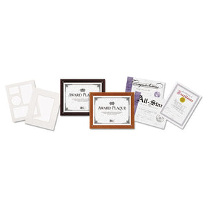 ESDAXN100MT - Plaque-In-An-Instant Kit W-certs & Mats, Wood-acrylic Up To 8 1-2 X 11, Mahogany