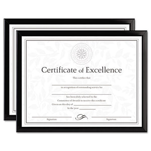 ESDAXN17000NTP - Value U-Channel Document Frames W-certificates, 8 1-2 X 11, Black, 2-pack
