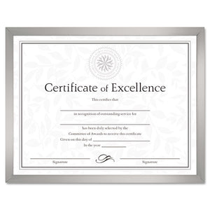 ESDAXN17002N - Value U-Channel Document Frame W-certificates, 8 1-2 X 11, Silver