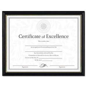 ESDAXN17981BT - Two-Tone Document-diploma Frame, Wood, 8 1-2 X 11, Black W-gold Leaf Trim