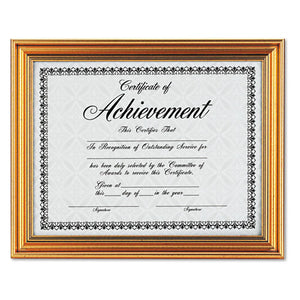 ESDAXN1818N1T - Antique Colored Document Frame W-certificate, Plastic, 8 1-2 X 11, Gold