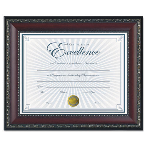 ESDAXN3245N2T - World Class Document Frame W-certificate, Walnut, 8 1-2 X 11