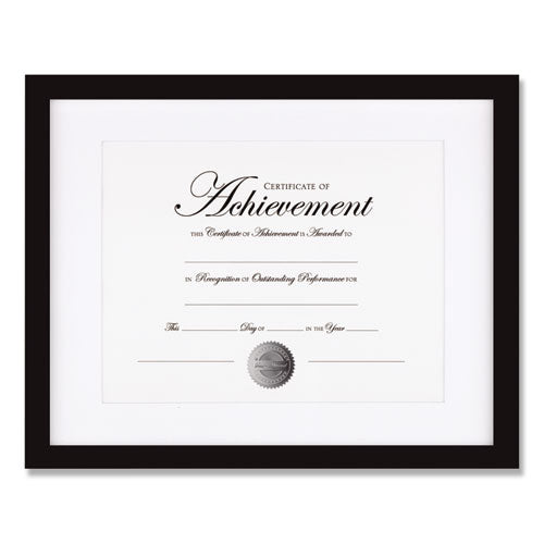 Wood Gallery Frame With Beveled Mat, 11 X 14, Black