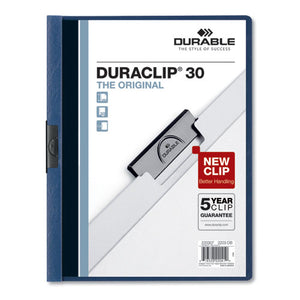 ESDBL220307 - VINYL DURACLIP REPORT COVER, LETTER, HOLDS 30 PAGES, CLEAR-DARK BLUE, 25-BOX