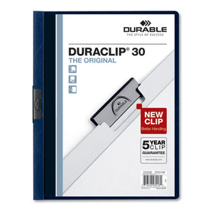 ESDBL220328 - VINYL DURACLIP REPORT COVER W-CLIP, LETTER, HOLDS 30 PAGES, CLEAR-NAVY, 25-BOX