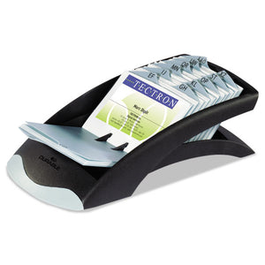 ESDBL241301 - Visifix Desk Business Card File, Holds 200 4 1-8 X 2 7-8 Cards, Graphite-black
