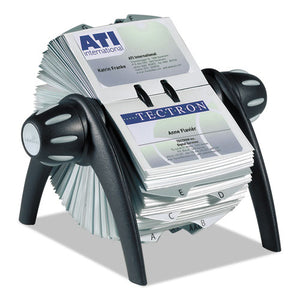 ESDBL241701 - Visifix Flip Rotary Business Card File, Holds 400 4 1-8 X 2 7-8 Cards, Black-sr