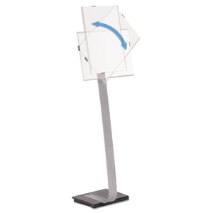 ESDBL481523 - INFO SIGN DUO FLOOR STAND, TABLOID-SIZE INSERTS, 15 X 50, CLEAR