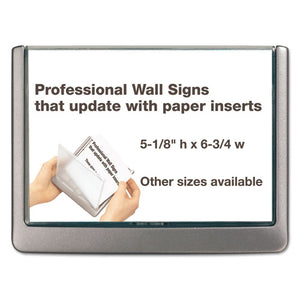 ESDBL497737 - Click Sign Holder For Interior Walls, 6 3-4 X 5-8 X 5 1-8, Gray