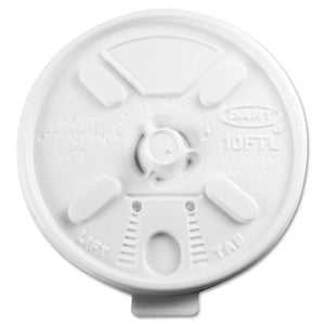 ESDCC10FTL - Lift N' Lock Plastic Hot Cup Lids, Fits 10oz Cups, White, 1000-carton