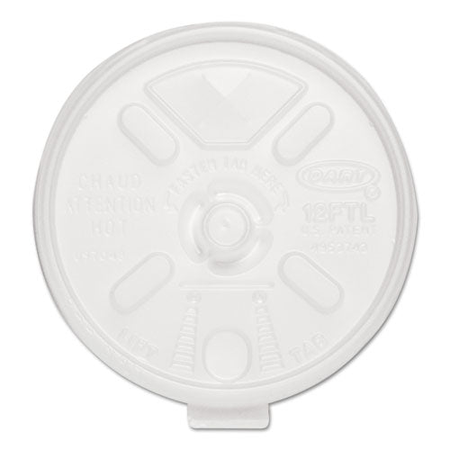 ESDCC12FTLS - Liftn'lock Lids, 10-14oz Cups, Translucent, 100-sleeve, 10 Sleeves-carton