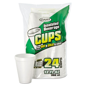 ESDCC12JP24 - Small Foam Drink Cup, 12 Oz, Hot-cold, White, 24-bag, 12 Bags-carton