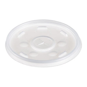 ESDCC12SL - Plastic Lids, For 12oz Hot-cold Foam Cups, Slip-Thru Lid, White, 1000-carton