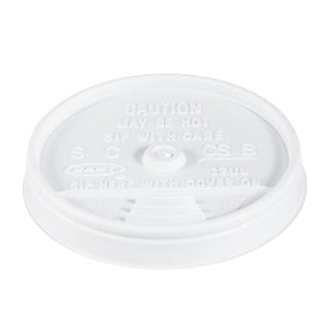 ESDCC12UL - Sip-Through Lids For 10, 12, 14 Oz Foam Cups, Plastic, White, 1000-carton
