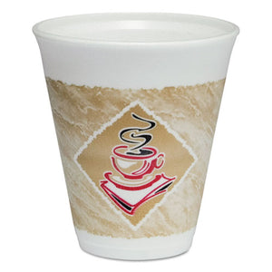 ESDCC12X16GPK - Cafe G Foam Hot-cold Cups, 12 Oz, Brown-red-white, 20-pack