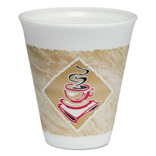 ESDCC12X16GPK - Cafe G Foam Hot-cold Cups, 12 Oz, Brown-red-white, 20-pack