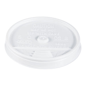 ESDCC16UL - Plastic Lids, For 16oz Hot-cold Foam Cups, Sip-Thru Lid, White, 1000-carton