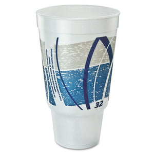 ESDCC32AJ20E - Impulse Hot-cold Foam Drinking Cup, 32oz, Flush Fill, Printed, Blue-gray, 16-bag