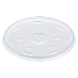 ESDCC32SL - Plastic Lids, Straw Slot, Fits 32oz Hot-cold Foam Cups, White, 500-carton