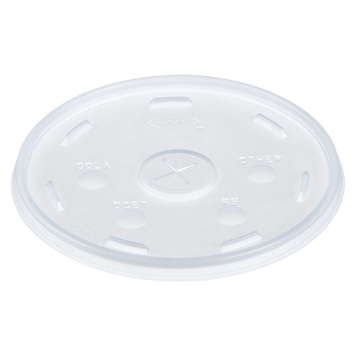 ESDCC32SL - Plastic Lids, Straw Slot, Fits 32oz Hot-cold Foam Cups, White, 500-carton