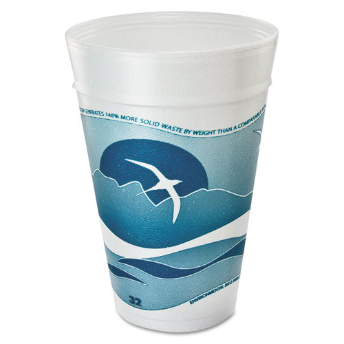 ESDCC32TJ32H - Horizon Foam Cup, Hot-cold, 32 Oz., Printed, Aqua-white, 25-bag, 20 Bags-carton