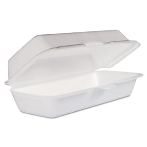 ESDCC72HT1 - FOAM HOT DOG CONTAINER-HINGED LID, 7-1-1 X3-4-5X2-3-10, WHITE,125-BAG, 4 BAGS-CT