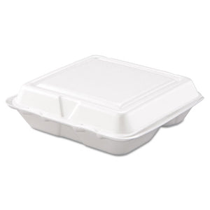 ESDCC80HT3R - Carryout Food Container, Foam, 3-Comp, White, 8 X 7 1-2 X 2 3-10, 200-carton