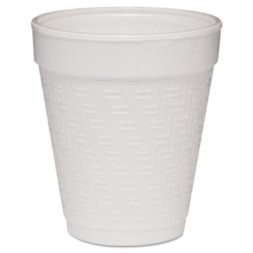 ESDCC8KY8 - Small Foam Drink Cup, 8oz, Hot-cold, White W-greek Key Design, 25-bag, 40bg-ctn