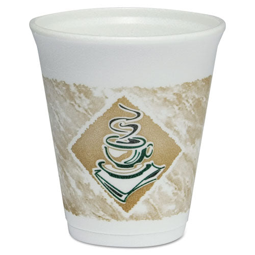 ESDCC8X8G - Cafe G Foam Hot-cold Cups, 8oz, White W-brown & Green, 1000-carton