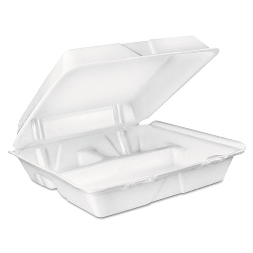 ESDCC90HT3R - Large Foam Carryout, Food Container, 3-Compartment, White, 9-2-5x9x3