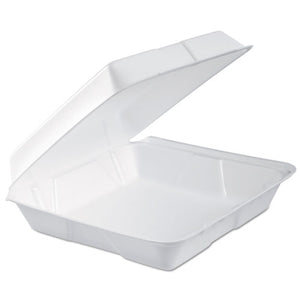 ESDCC95HTPF1R - Foam Hinged Lid Container, 1-Comp, 9.3 X 9 1-2 X 3, White, 100-bag, 2 Bag-carton