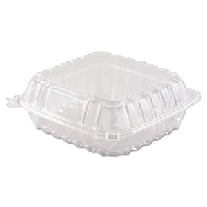 ESDCCC90PST1 - Clearseal Hinged-Lid Plastic Containers, 8 3-10 X 8 3-10 X 3, Clear, 250-carton