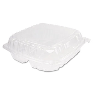 ESDCCC95PST3 - Clearseal Plastic Hinged Container, 3-Comp, 9 X 9-1-2 X 3, 100-bag, 2 Bags-ct