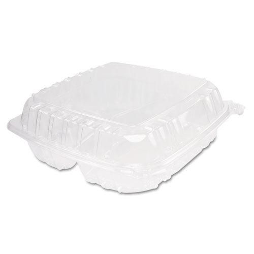 ESDCCC95PST3 - Clearseal Plastic Hinged Container, 3-Comp, 9 X 9-1-2 X 3, 100-bag, 2 Bags-ct