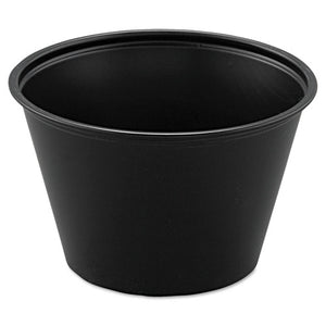 ESDCCP400BLK - Polystyrene Portion Cups, 4oz, Black, 250-bag, 10 Bags-carton