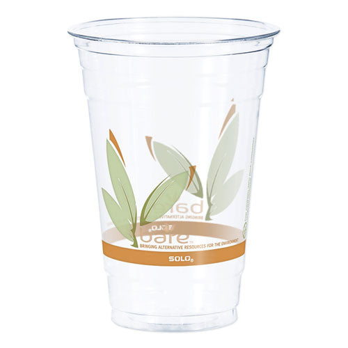 Bare Rpet Cold Cups, Leaf Design, 20 Oz, 50-pack, 12 Packs-carton