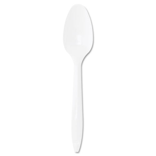 ESDCCS6BW - Style Setter Mediumweight Plastic Teaspoons, White, 1000-carton