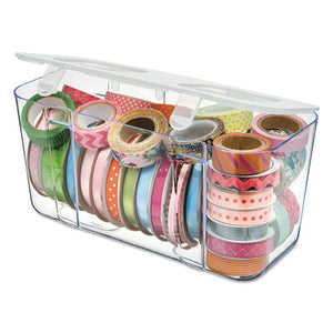 ESDEF29201CR - STACKABLE CADDY ORGANIZER CONTAINERS, MEDIUM, CLEAR
