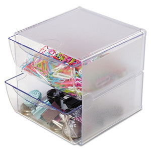 ESDEF350101 - STACKABLE CUBE ORGANIZER, 2 DRAWERS, 6 X 7 1-8 X 6, CLEAR