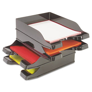ESDEF63904 - DOCUTRAY MULTI-DIRECTIONAL STACKING TRAY, 2-TRAY SET, 10 X 2 1-2 X 13 3-4, BLACK