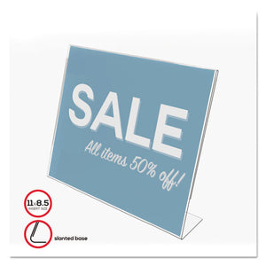 ESDEF66701 - CLASSIC IMAGE SLANTED SIGN HOLDER, LANDSCAPED, 11 X 8 1-2 INSERT, CLEAR