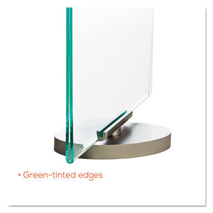 Superior Image Swivel Sign Holder W-green Edge, 8 1-2 X 11 Insert, Silver Base