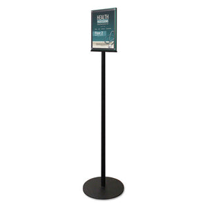 ESDEF692056 - DOUBLE-SIDED MAGNETIC SIGN DISPLAY, 8 1-2 X 11 INSERT, 56" TALL, CLEAR-BLACK